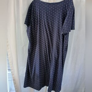 Navy And Peach Polka Dot 3x/4x Sleep Shirt Gown